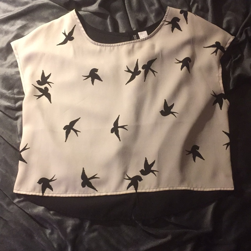 H&M bird blouse